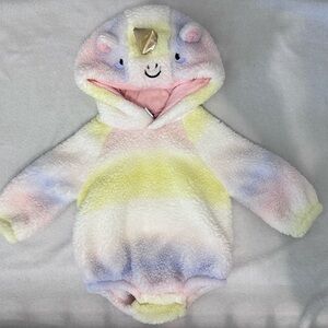 Adorable Pastel Unicorn Baby Fluffy Onesie 6-12 Months